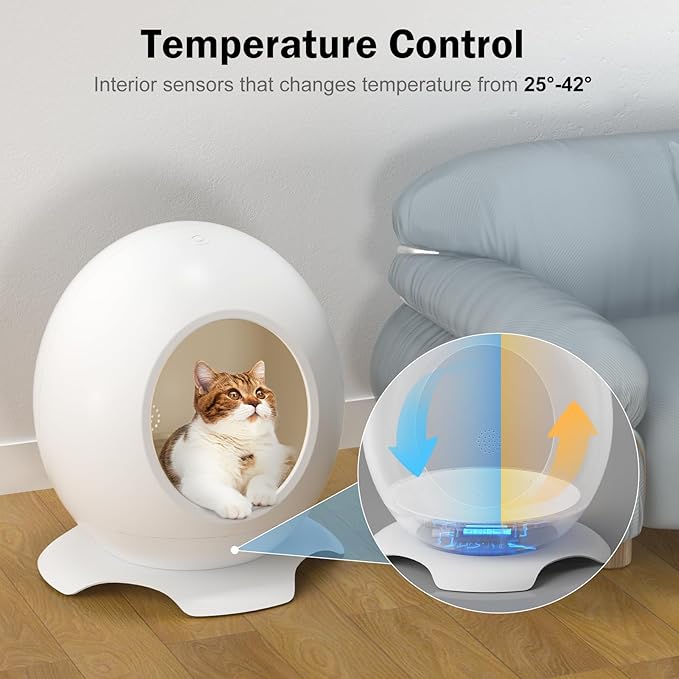 Heated Cat Bed, Cooling Cat Cave for Indoor Cats