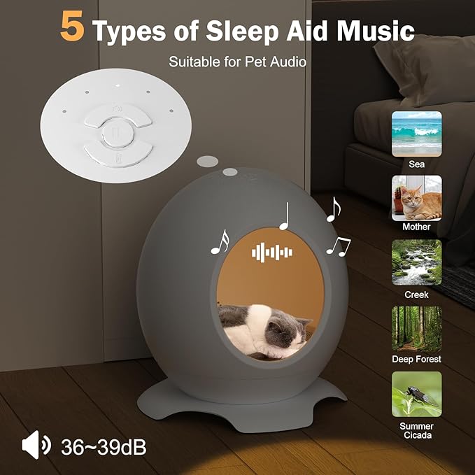 Heated Cat Bed, Cooling Cat Cave for Indoor Cats
