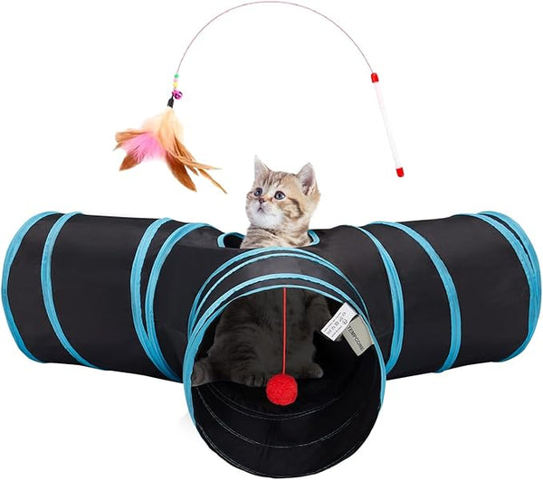 Pet Cat Tunnel Tube Toys 3 Way Collapsible