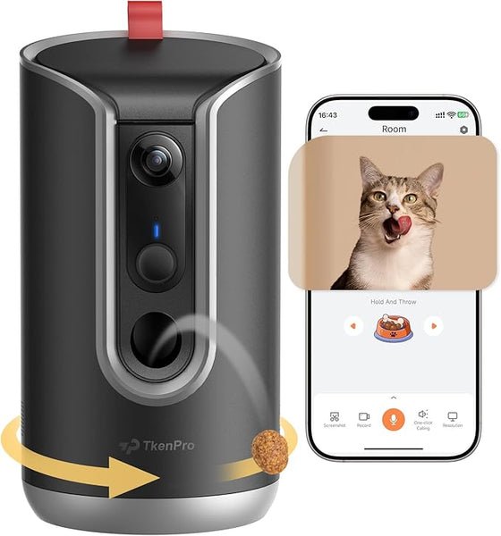 4K Pet Camera Treat Dispenser, AI Photo Album